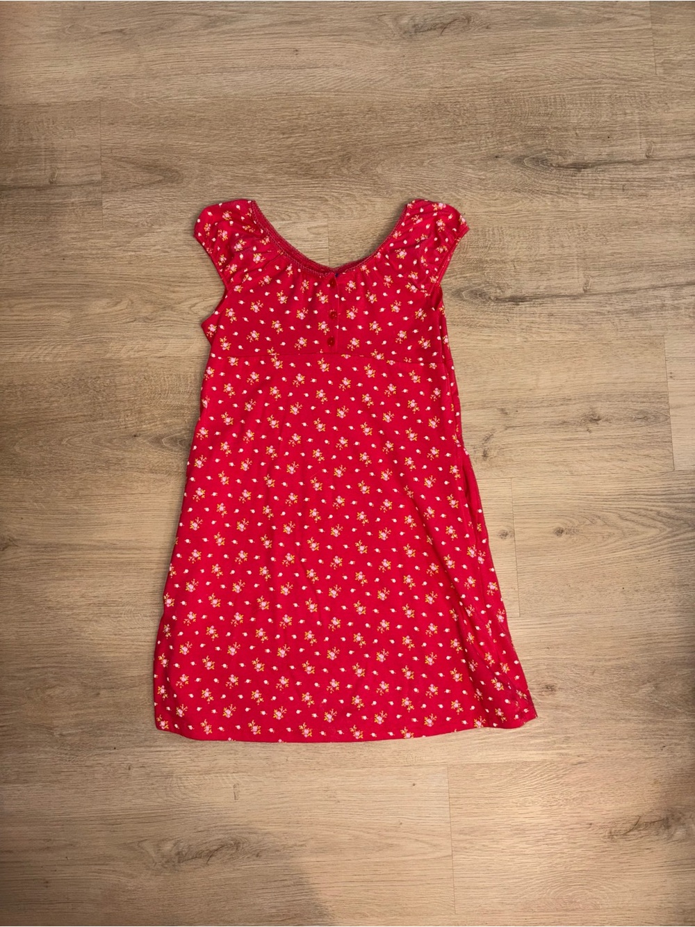 Old Navy Red Floral Cap-Sleeve Sundress
